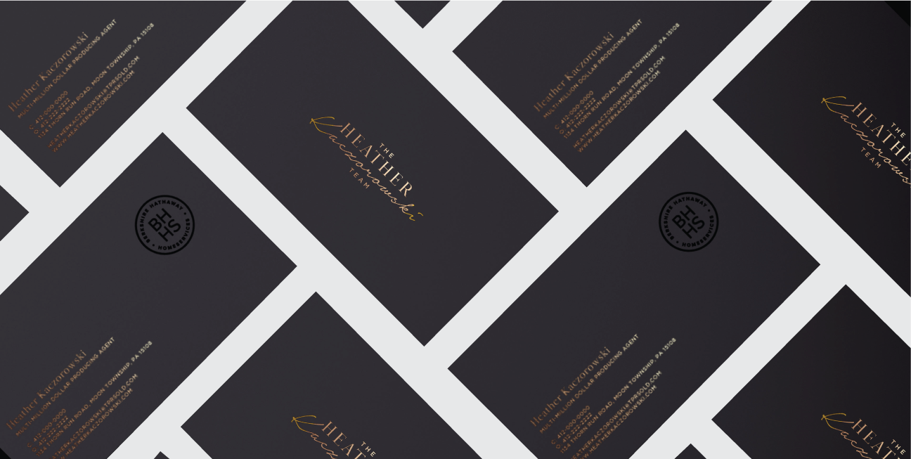custom brand design heather kaczorowski team business cards